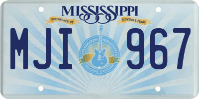 MS license plate MJI967