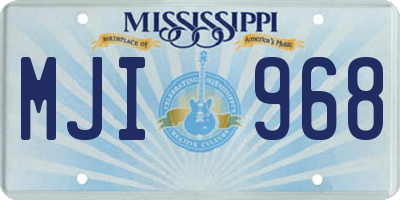 MS license plate MJI968