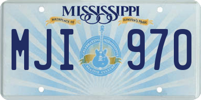 MS license plate MJI970