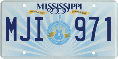 MS license plate MJI971