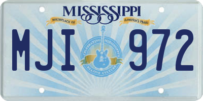 MS license plate MJI972