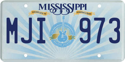 MS license plate MJI973