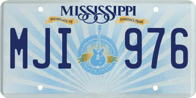 MS license plate MJI976