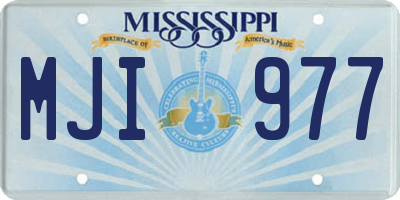 MS license plate MJI977