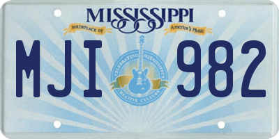 MS license plate MJI982