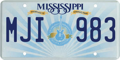 MS license plate MJI983