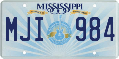 MS license plate MJI984
