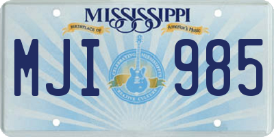 MS license plate MJI985
