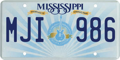 MS license plate MJI986