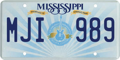 MS license plate MJI989