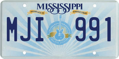 MS license plate MJI991