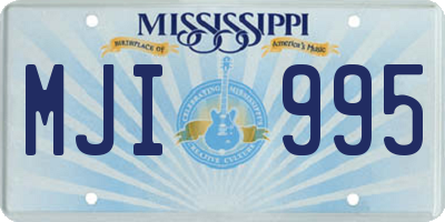 MS license plate MJI995