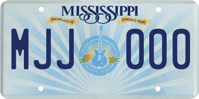 MS license plate MJJ000