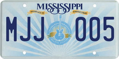 MS license plate MJJ005