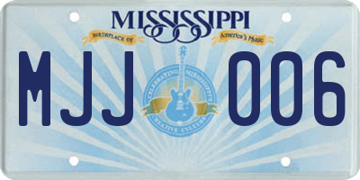 MS license plate MJJ006