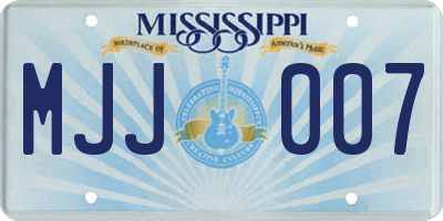 MS license plate MJJ007