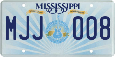 MS license plate MJJ008