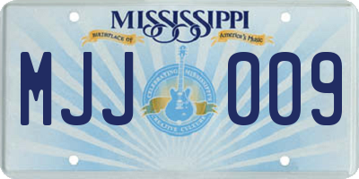 MS license plate MJJ009