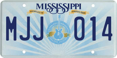 MS license plate MJJ014