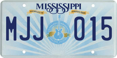 MS license plate MJJ015