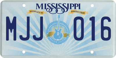 MS license plate MJJ016