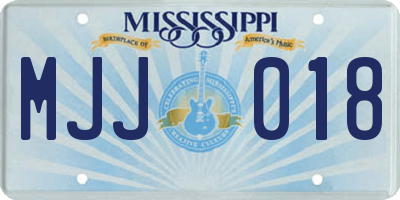 MS license plate MJJ018