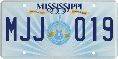 MS license plate MJJ019