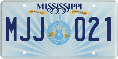 MS license plate MJJ021