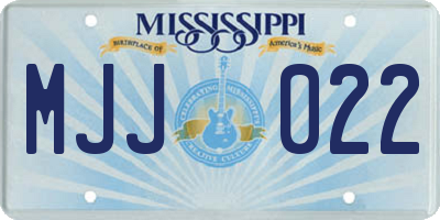MS license plate MJJ022