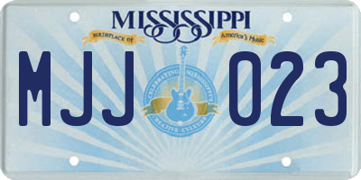 MS license plate MJJ023