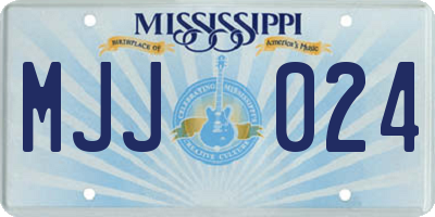 MS license plate MJJ024