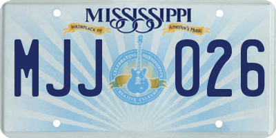 MS license plate MJJ026