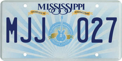 MS license plate MJJ027