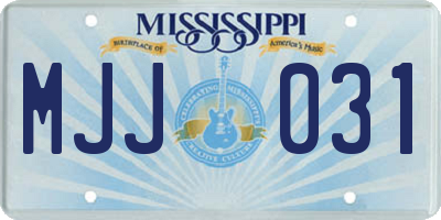 MS license plate MJJ031