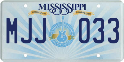 MS license plate MJJ033