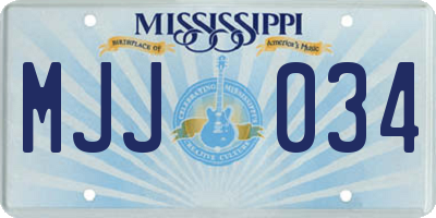 MS license plate MJJ034
