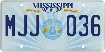 MS license plate MJJ036