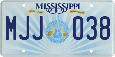 MS license plate MJJ038