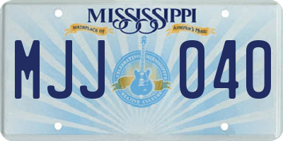 MS license plate MJJ040