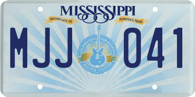 MS license plate MJJ041