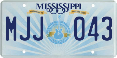 MS license plate MJJ043