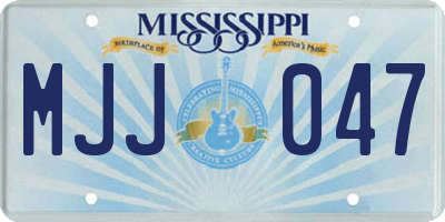 MS license plate MJJ047
