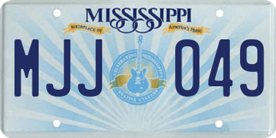 MS license plate MJJ049