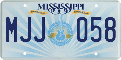 MS license plate MJJ058