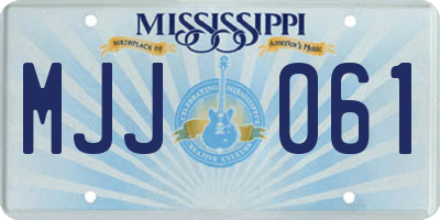 MS license plate MJJ061