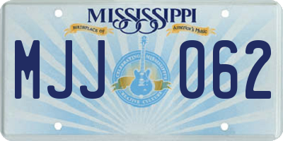 MS license plate MJJ062
