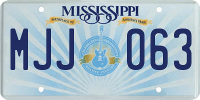 MS license plate MJJ063