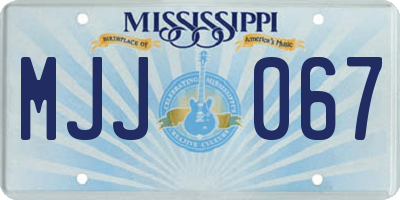 MS license plate MJJ067