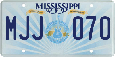MS license plate MJJ070