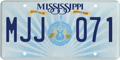 MS license plate MJJ071